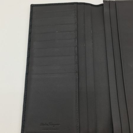  Salvatore Ferragamo サルヴァトーレフェラガモ 長札入れ 財布　メンズ　レザー　箱付 669412 ブラック