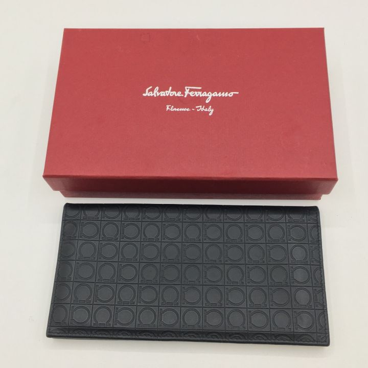 Salvatore Ferragamo サルヴァトーレフェラガモ 長札入れ 財布 メンズ レザー 箱付 ブラック｜中古｜なんでもリサイクルビッグバン