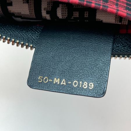  Christian Dior クリスチャンディオール ポーチ チェック柄 トロッター 50-MA-0189 レッド×ブラック x ブラック