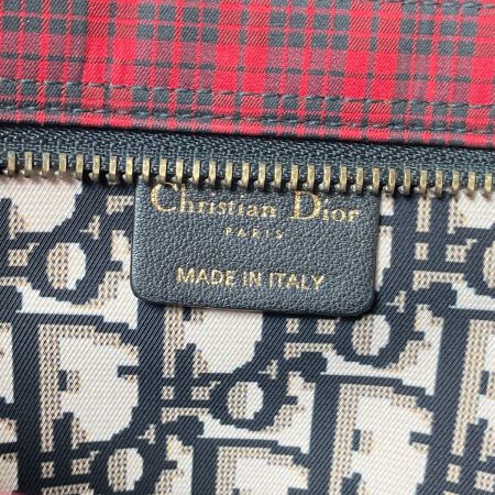  Christian Dior クリスチャンディオール ポーチ チェック柄 トロッター 50-MA-0189 レッド×ブラック x ブラック