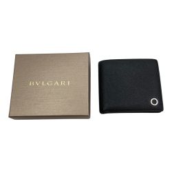 ◎◎ BVLGARI ブルガリ ブルガリ・ブルガリ マン 2つ折り財布 メンズ 財布 30396 ブラック x ロイヤルブルー Bランク