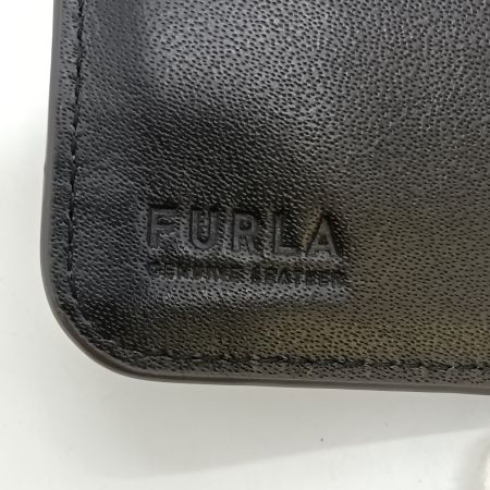  FURLA フルラ 二つ折り財布 バビロン ジップアラウンド ウォレット  クロコ型押し レディース ブラック