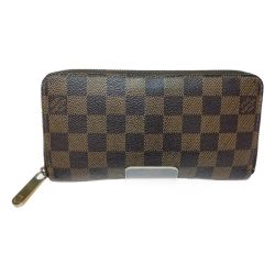 ◎◎ LOUIS VUITTON ルイヴィトン ダミエ ジッピーウォレット 財布 長財布 ラウンドファスナー N60015 ブラウン Cランク
