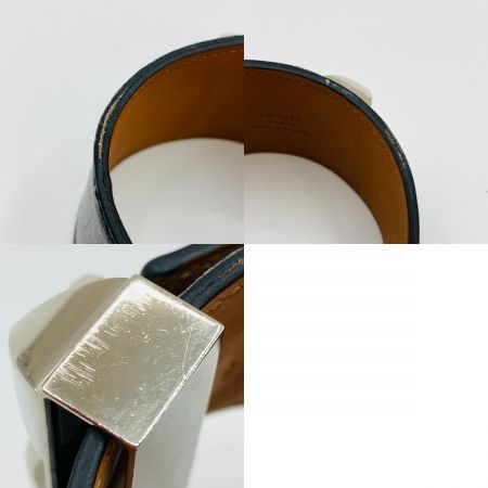  HERMES エルメス コリエドシアン レザー バングル 箱・布袋付 ブラック