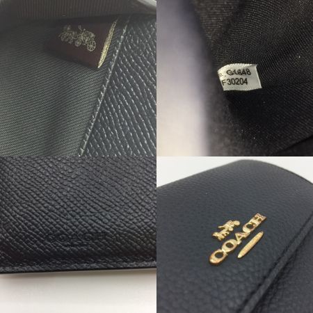  COACH コーチ 財布　ミディアム　エンべロープ　ウォレット　カーフレザー　ミッドナイト F30204 ブラック