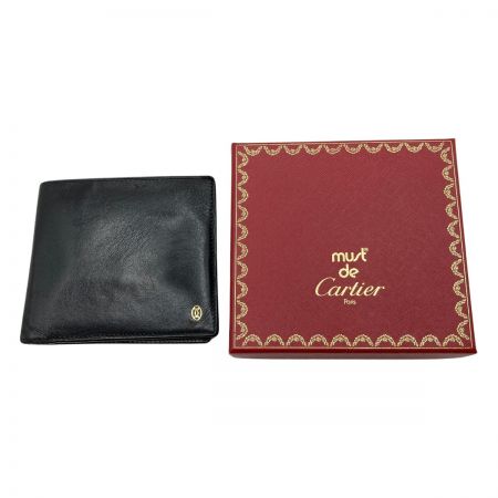  Cartier カルティエ 2つ折り札入れ パシャ 財布 箱付 ブラック