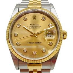 ◎◎ ROLEX ロレックス デイトジャスト Ref.16233 自動巻 メンズ 腕時計 10Pダイヤ 16233 箱・取説付 Bランク