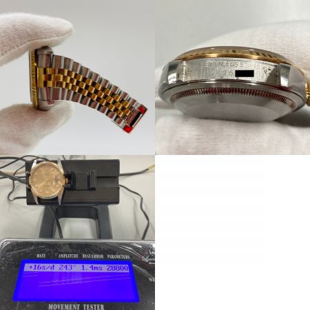  ROLEX ロレックス デイトジャスト Ref.16233 自動巻 メンズ 腕時計 10Pダイヤ 16233 箱・取説付