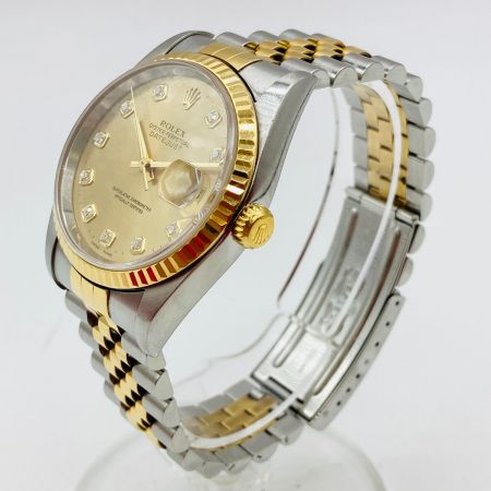  ROLEX ロレックス デイトジャスト Ref.16233 自動巻 メンズ 腕時計 10Pダイヤ 16233 箱・取説付