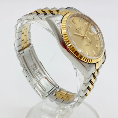  ROLEX ロレックス デイトジャスト Ref.16233 自動巻 メンズ 腕時計 10Pダイヤ 16233 箱・取説付