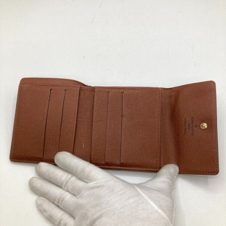  LOUIS VUITTON ルイヴィトン モノグラム ポルトモネビエカルトクレディ 3つ折り財布 財布 M61652 ブラウン