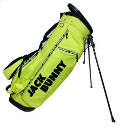 ◎◎ Jack Bunny!! ジャックバニー スタンドバッグ キャディバッグ ロゴファスナー イエロー 9型 3kg 5分割　パーリーゲイツ Cランク