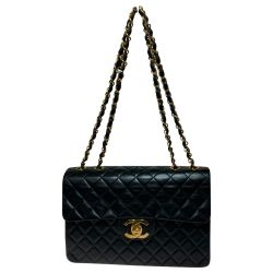 ◎◎ CHANEL シャネル デカマトラッセ 34 チェーンショルダー ショルダーバッグ A47600 ブラック ギャランティーカード無 Cランク