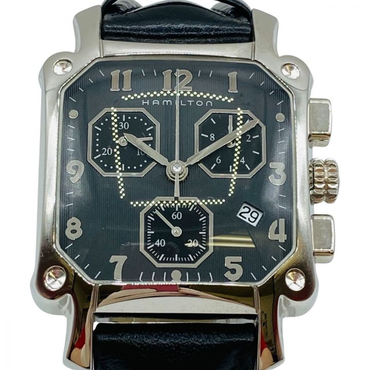 HAMILTON ハミルトン ロイド クロノグラフ クォーツ メンズ 腕時計 H194120 ブラック｜中古｜なんでもリサイクルビッグバン