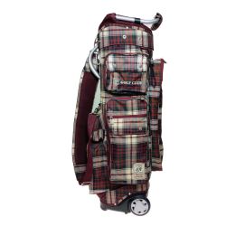 ◎◎ ZOY キャディバッグ キャスター付 チェック柄 9型 6分割 3.5kg Cランク