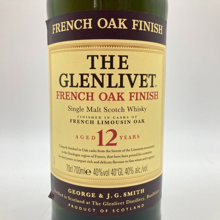 GLENLIVET グレンリベット 12年 フレンチ オーク フィニッシュ ウイスキー スコッチ 700ml 40%  未開栓｜中古｜なんでもリサイクルビッグバン