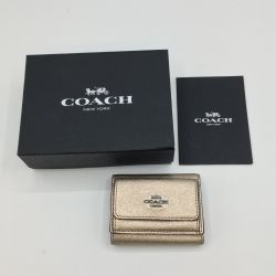 ◎◎ COACH コーチ 3つ折り財布 　ミニサイズ　箱付き メタリック Bランク