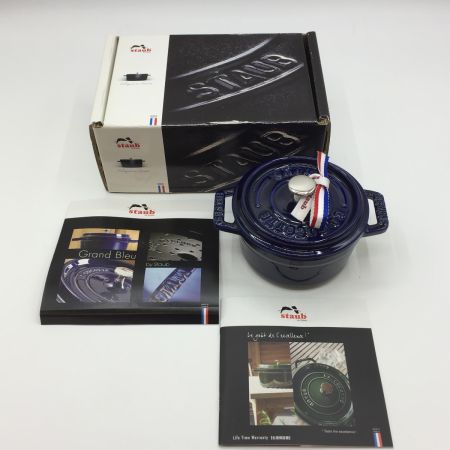  STAUB ストウブ ピコ・ココット 10 cm ラウンド グランブルー 鋳鉄 中古品