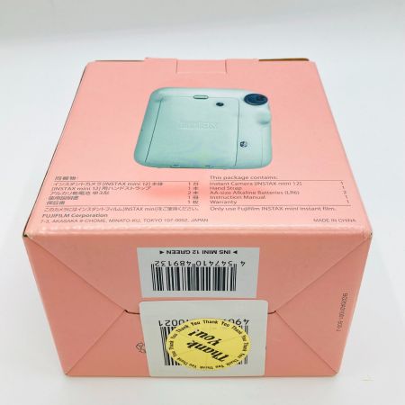  FUJIFILM フジフィルム instax mini 12 チェキ インスタントカメラ ミントグリーン instax mini 12
