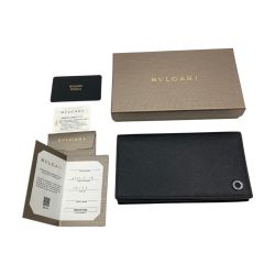 ◎◎ BVLGARI ブルガリ ブルガリ・ブルガリ マン 二つ折り財布 長財布 箱付 291156 ブラック Aランク