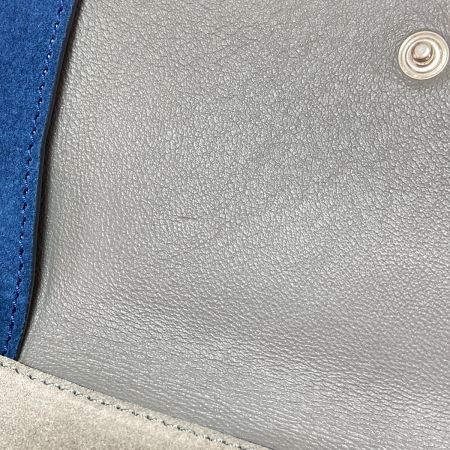  CELINE セリーヌ オールソフト ポーチ ネイビー x ブラック x グレー