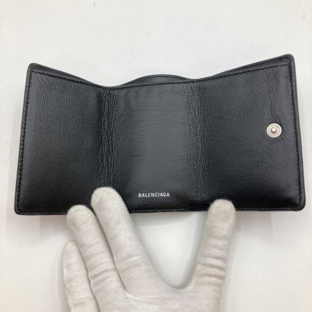  BALENCIAGA バレンシアガ ペーパーミニウォレット 3つ折り財布 箱・布袋付 391446 ブラック