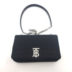 ◎◎ BURBERRY バーバリー キルティング TB チェーン ショルダースモール ローラバッグ  ブラック 中古品 Bランク