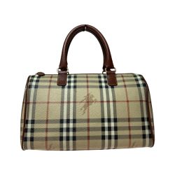 ◎◎ BURBERRY バーバリー ボストンバッグ バッグ レディース ノバチェック柄 ベージュ Bランク