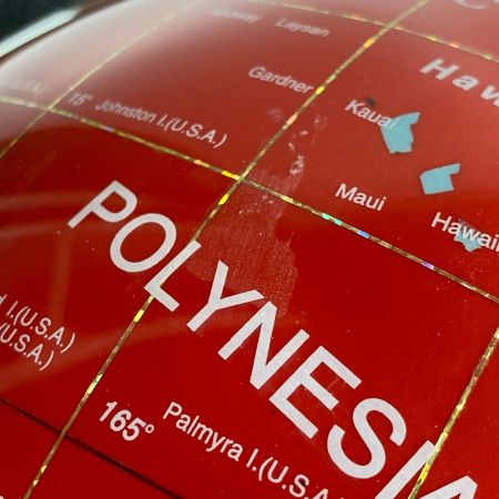   地球儀 天然石 レッド 方位磁石付 インテリア