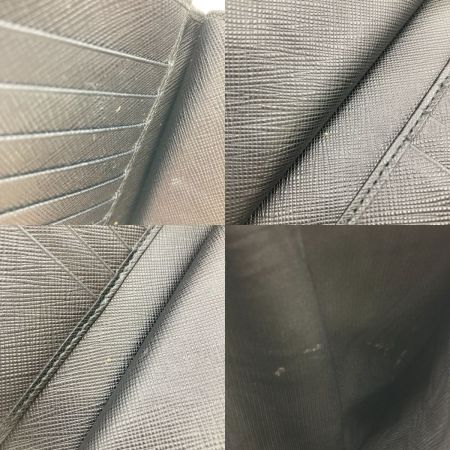  PRADA プラダ サフィアーノ メタル 財布 2つ折り財布 レディース 1ML005 ブラック