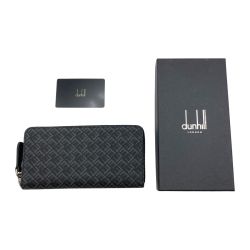 ◎◎ dunhill ダンヒル ラウンドファスナー 長財布 シグネチャー 箱付 21R2180LT001R ブラック Aランク