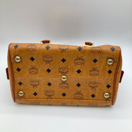  MCM エムシーエム ヴィセトス柄 ミニボストンバッグ 2WAYショルダーバッグ ブラウン