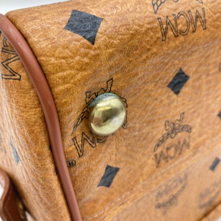 MCM エムシーエム ヴィセトス柄 ミニボストンバッグ 2WAYショルダーバッグ ブラウン