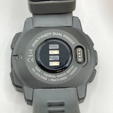  Garmin Instinct Dual Power アウトドアGPSウォッチ 充電コード付 MIL-STD-810G Graphite