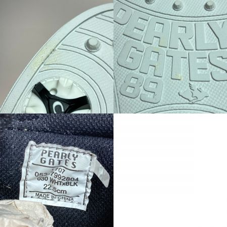  PEARLY GATES パーリーゲイツ ハイカット ゴルフシューズ 22.5cm 053-7992804  ブラック x ホワイト