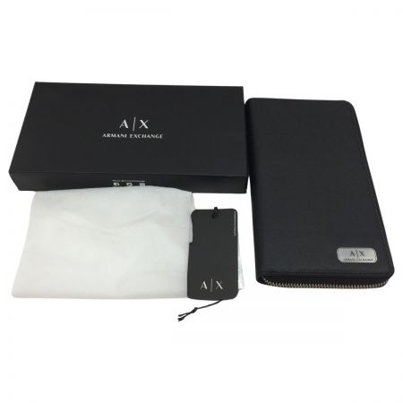  ARMANI EXCHANGE アルマーニエクスチェンジ ラウンドファスナー長財布  Black メンズ 958055-C C843 箱付き