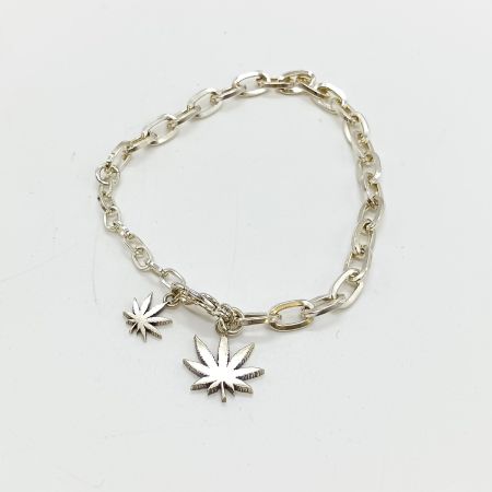  HUF ブレスレット PLANTLIFE BRACELET リーフモチーフ シルバー 箱付