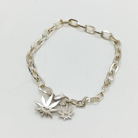  HUF ブレスレット PLANTLIFE BRACELET リーフモチーフ シルバー 箱付