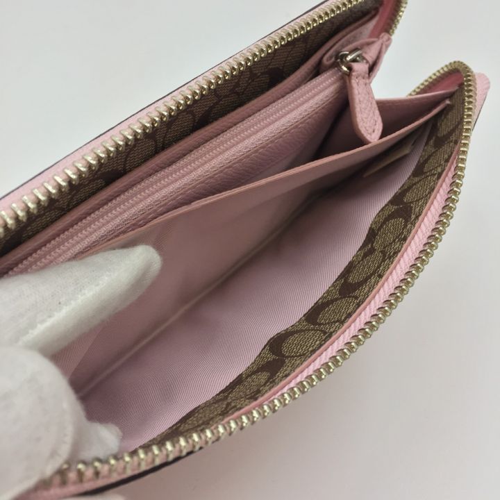 COACH コーチ ラウンドファスナー財布 58411E 中古品 58411E ピンク 