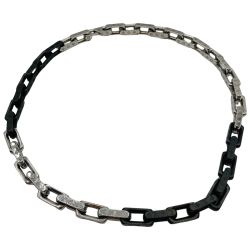 ◎◎ LOUIS VUITTON ルイヴィトン コリエ・モノグラム チェーン M00677 シルバー x ブラック 箱・布袋付 Bランク