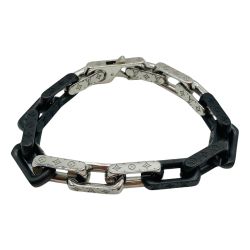 ◎◎ LOUIS VUITTON ルイヴィトン モノグラム チェーン ブレスレット M00687 シルバー x ブラック 箱・布袋付 Aランク