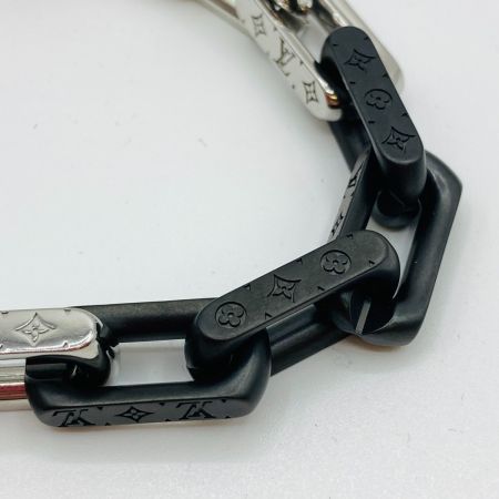  LOUIS VUITTON ルイヴィトン モノグラム チェーン ブレスレット M00687 シルバー x ブラック 箱・布袋付