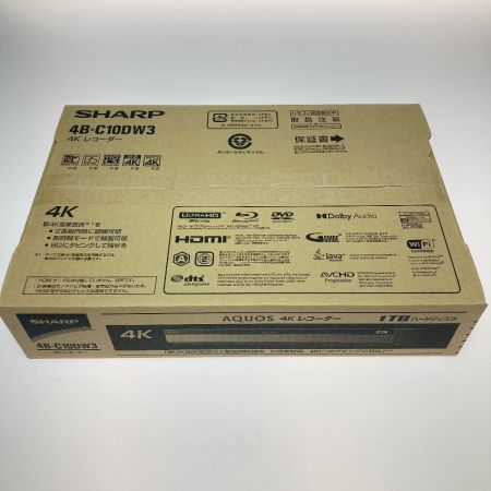  SHARP シャープ 4K ブルーレイレコーダー 1TB Blu-ray 4B-C10DW3