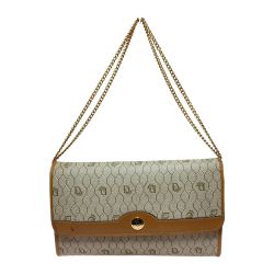 ◎◎ Christian Dior クリスチャンディオール チェーン ショルダーバッグ ハニカム柄 ブラウン Bランク