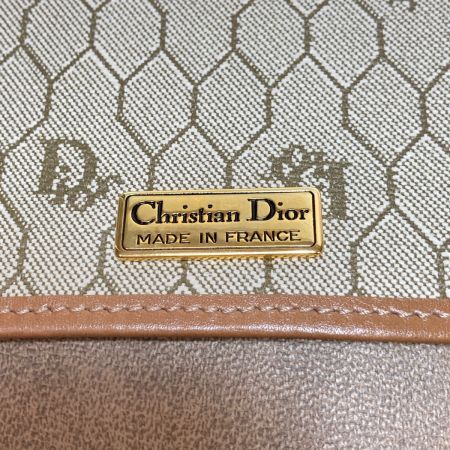 Christian Dior クリスチャンディオール チェーン ショルダーバッグ ハニカム柄 ブラウン