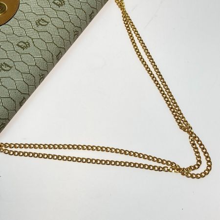  Christian Dior クリスチャンディオール チェーン ショルダーバッグ ハニカム柄 ブラウン