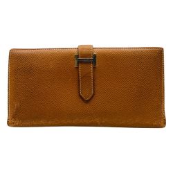 ◎◎ HERMES エルメス ベアンスフレ 2つ折り財布 使用感有 ブラウン Cランク
