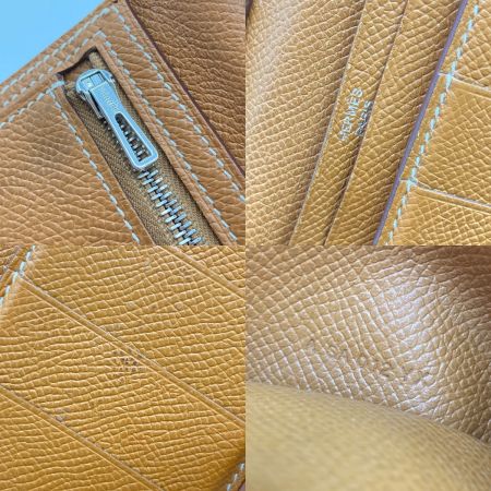  HERMES エルメス ベアンスフレ 2つ折り財布 使用感有 ブラウン