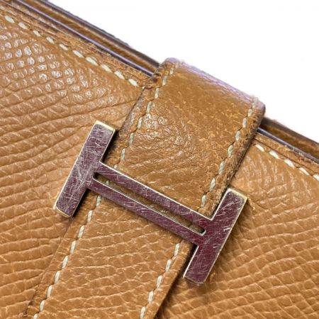  HERMES エルメス ベアンスフレ 2つ折り財布 使用感有 ブラウン