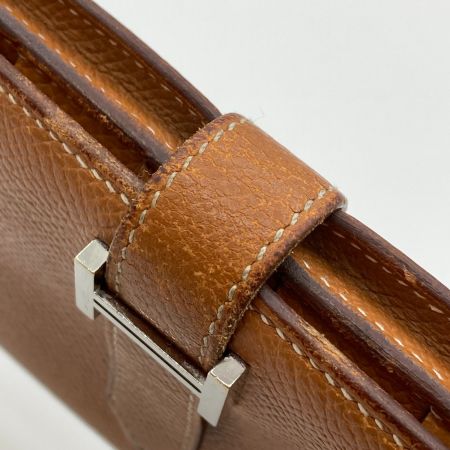  HERMES エルメス ベアンスフレ 2つ折り財布 使用感有 ブラウン